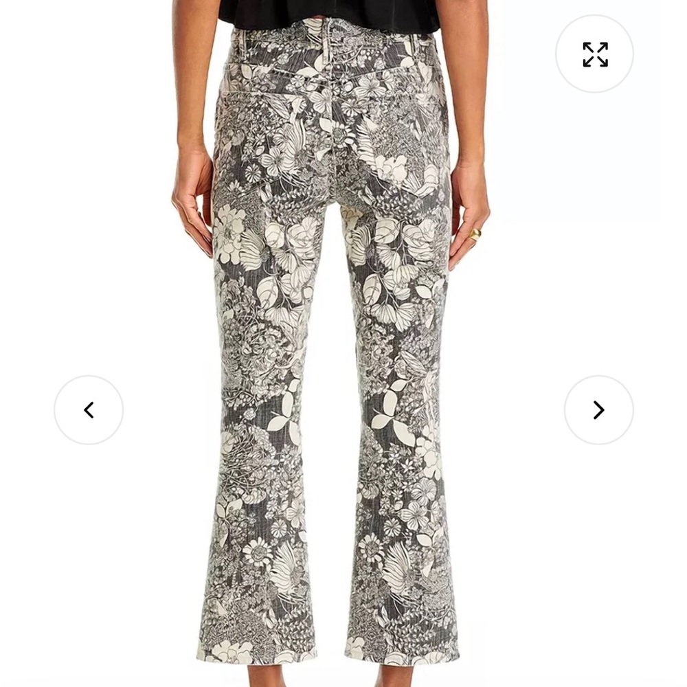 MOTHER Black and Cream Floral Ankle Jeans - Picture 5 of 7